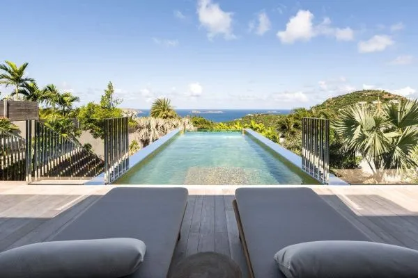 Golden Eye Villa, one of the top st barts villas for rent with infinity pool, panoramic sea view, and modern luxury design.