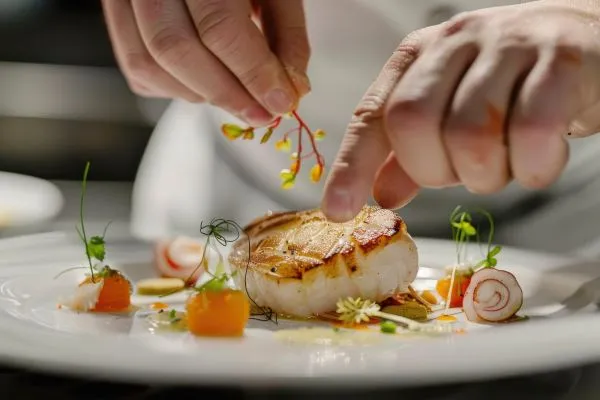 Private chef cooking a refined dinner in a St. Barts villa, one of the best places to vacation for Thanksgiving.