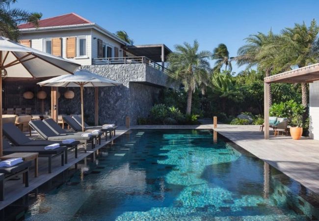 Villa Noah à St Barth sur la plage de St Jean pour 6 à 10 personnes