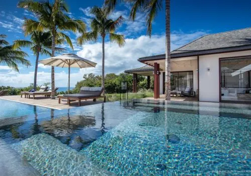 villa blanc bleu st barts