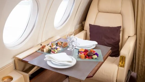 eating privates jets